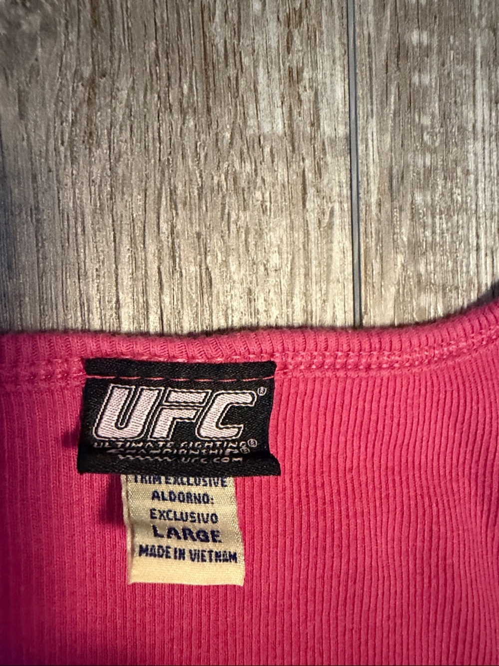 UFC Pink Rhinestone Ribbed Tank Top - Picture 2 of 4